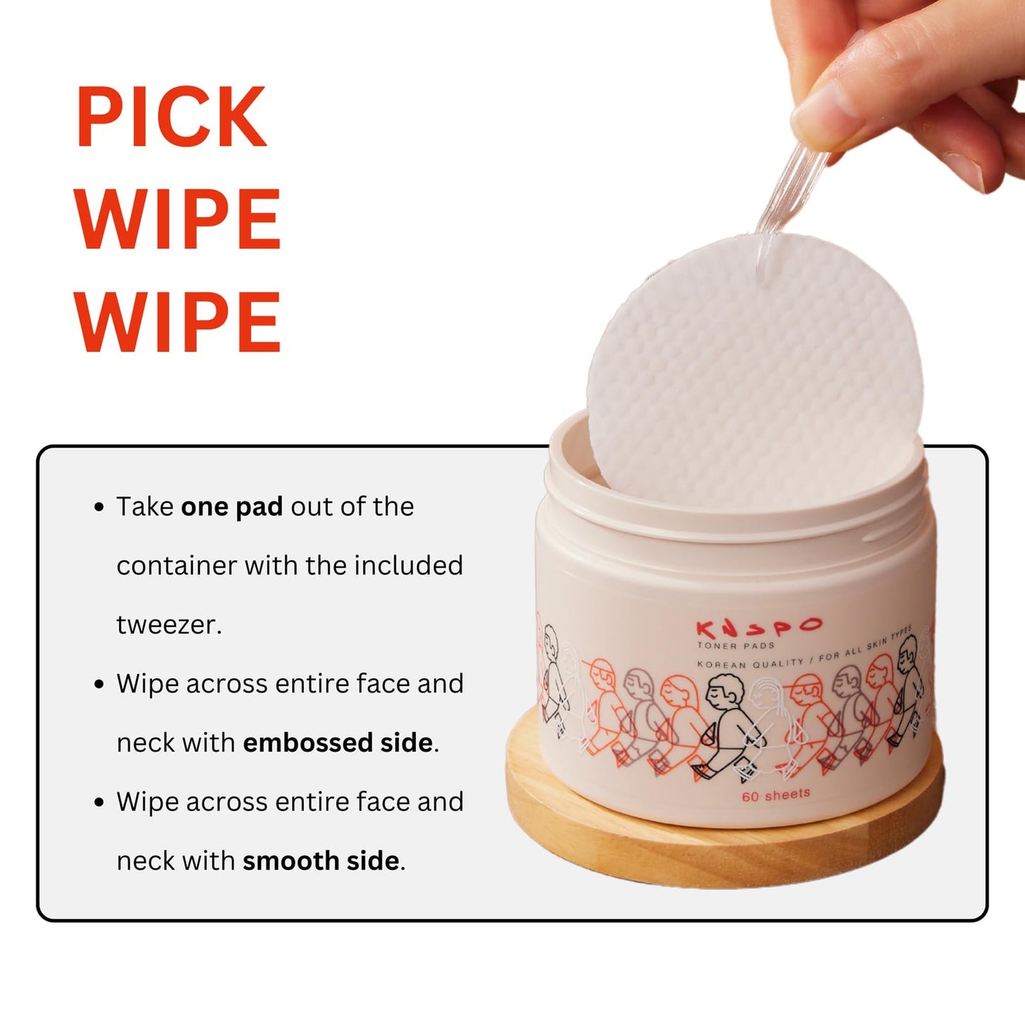 KNSPO Toner Pads - Pre-Soaked Toner Pads with Korean Skincare - Balancing Face Toner - Hydrating Toner Pads for All Skin Types - 60 pc