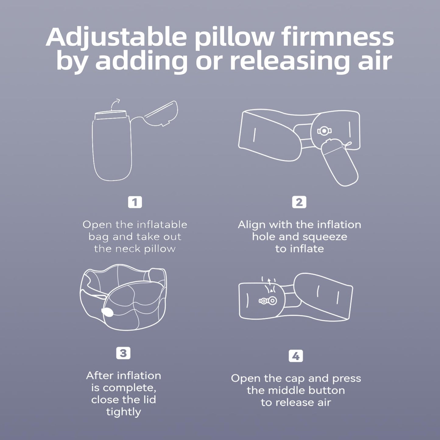 EVERY THINK Inflatable Travel Pillow - Travel Pillow for Long Flight, Inflatable Neck Pillow for Traveling, Pocket Blow Up Pillow for Airplane, Bus, Train, Car, Office, Home (Navy Blue)