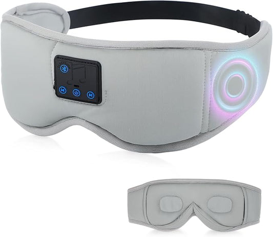 Aurya Sleep Mask with Bluetooth Headphones, 3D Eye Mask for Sleeping, 5.4 Wireless Sleeping Headphones with Ultra-Thin HD Stereo Speaker for Side Sleeper, Office Nap, Air Travel, Meditation