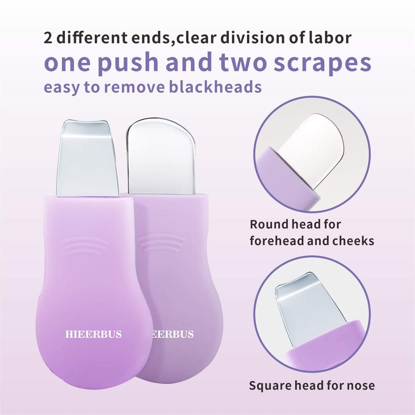 Blackhead Remover Tool,Silicone Face Scrubber, 2 in 1 Nose Pore Brush Scraper for Deep Cleansing,Face Skin Spatula, Nose Black Head Remover, Pore Cleaner Skin Care Tool for Men Women (Purple)