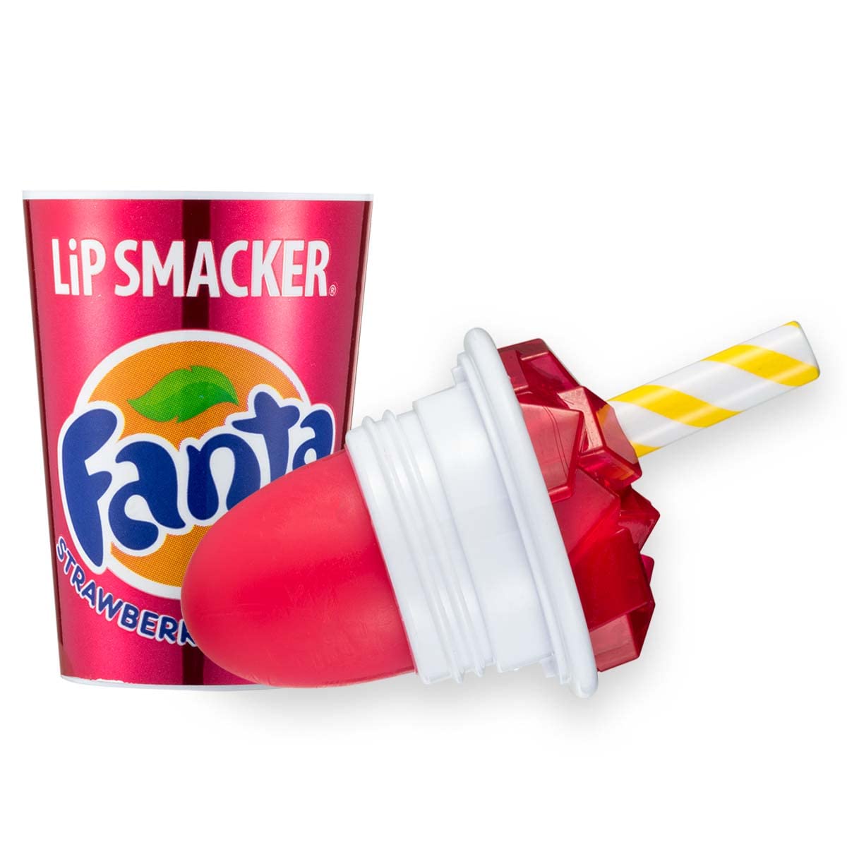 Lip Smacker Coca Cola Lip Balm, Moisturizing, Collectible Beverage Cup Design, Sheer Finish for Smooth Lips - Strawberry Fanta