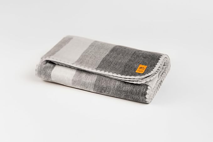 ALPAKITAS Alpaca Wool Blanket Throw | Large, Beautiful, Warm, Stripes | 64 x 45 inches | Ultra-Soft, Hypoallergenic and Breathable | Non-Itchy or Scratchy (Gray)