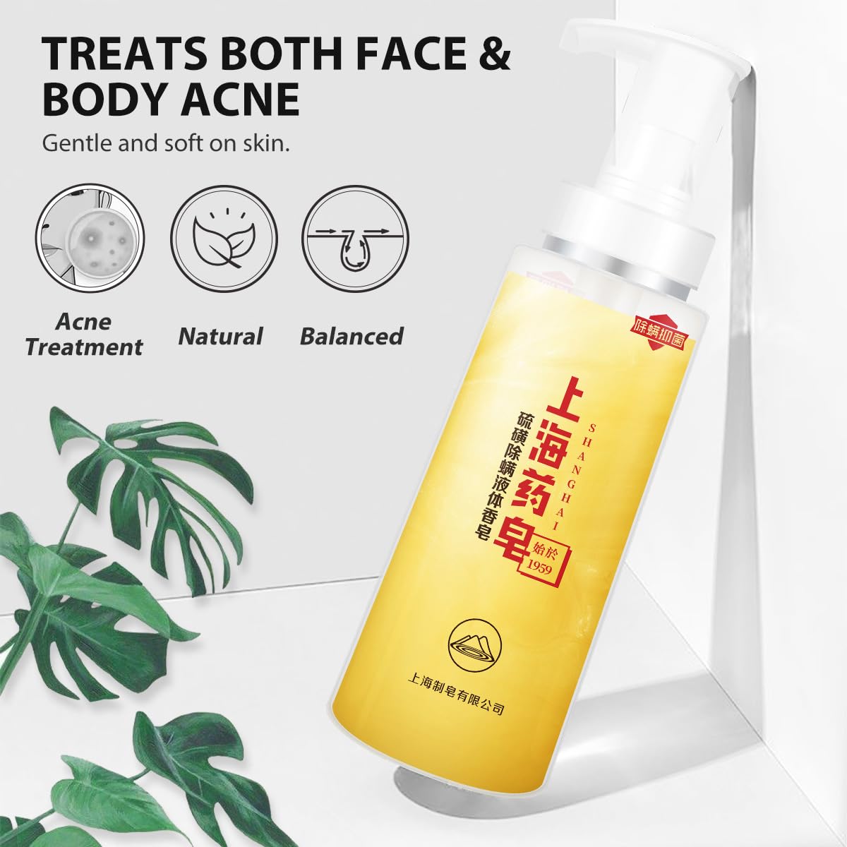Bee & Flower Sulfur Soap Liquid Shampoo & Body Wash - Daily Head to Toe Skin Care Product for Men and Women - 16.8 Fl Oz - Pack of 1