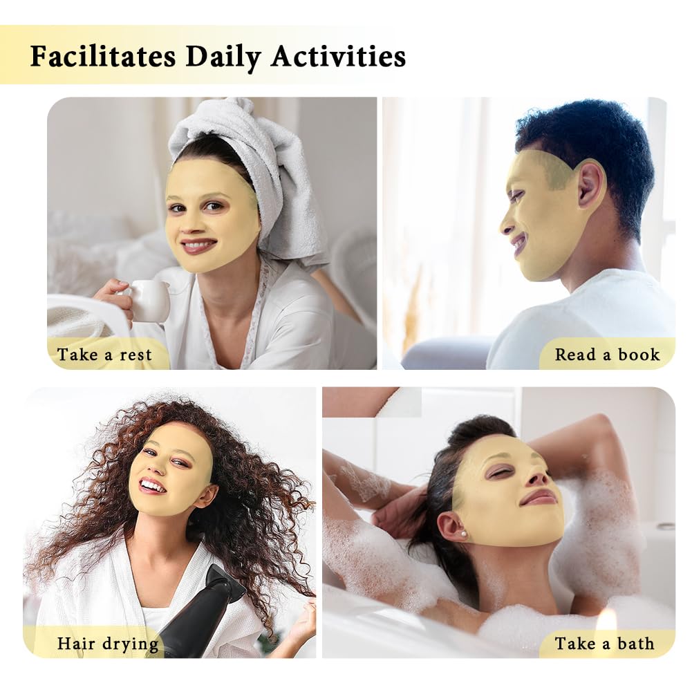 my novel things Face Ice Pack and 2 Packs Silicone Face Mask Cover, Full Facial Frozen Masks Hot Cold Face Compress Reusable Skin Care Set for Women for Puffiness Swelling Relief Beauty Spa Essentials