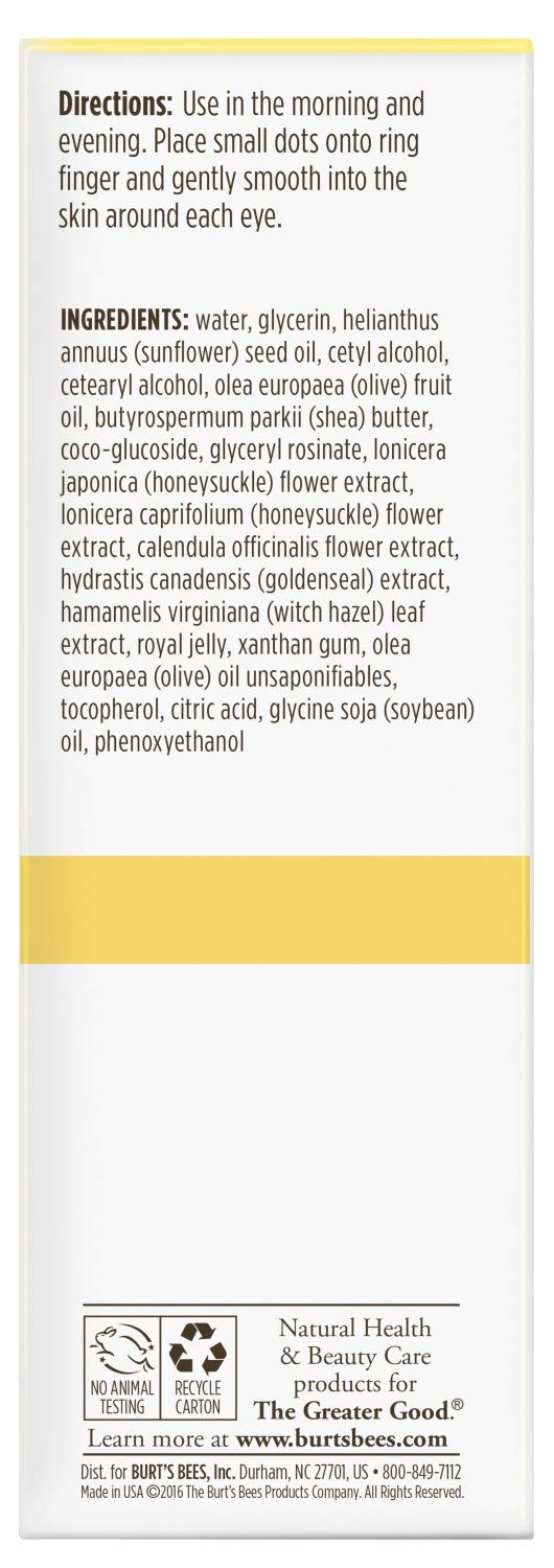 Burt's Bees Skin Nourishment Eye Cream for Normal to Combination Skin, 0.5 Oz (Package May Vary)