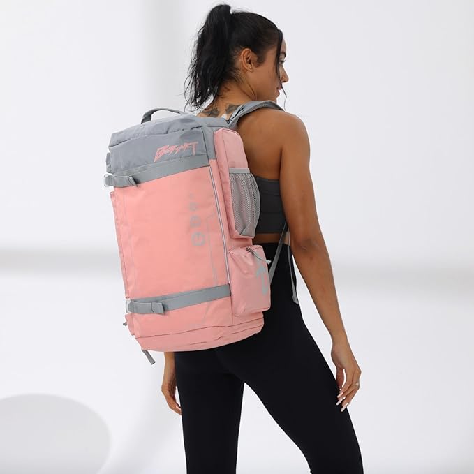 BE SMART 32L Extra Large Gym Backpack for Women, Big Gym Bag with Shoes Compartment, Waterproof Heavy Duty Duffel Bags, Women's Workout Backpacks for Outdoor Sport,Hiking,Camping,Travel