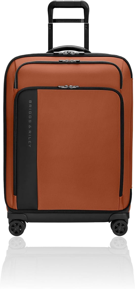 Briggs & Riley 26" Medium Expandable Spinner - Checked Luggage for Travel, Suitcases with Wheels, Softside Rolling Bag for Men & Women - ZDX Collection, Canyon