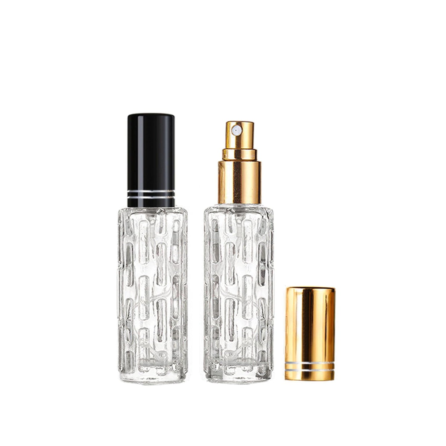 AGENIZ 8Pcs Glass Perfume Atomizer, 15ml Refillable Perfume Spray Bottles Mini Perfume Bottles, Small Empty Sample Containers, Portable Travel Bottle (15ML/Black)