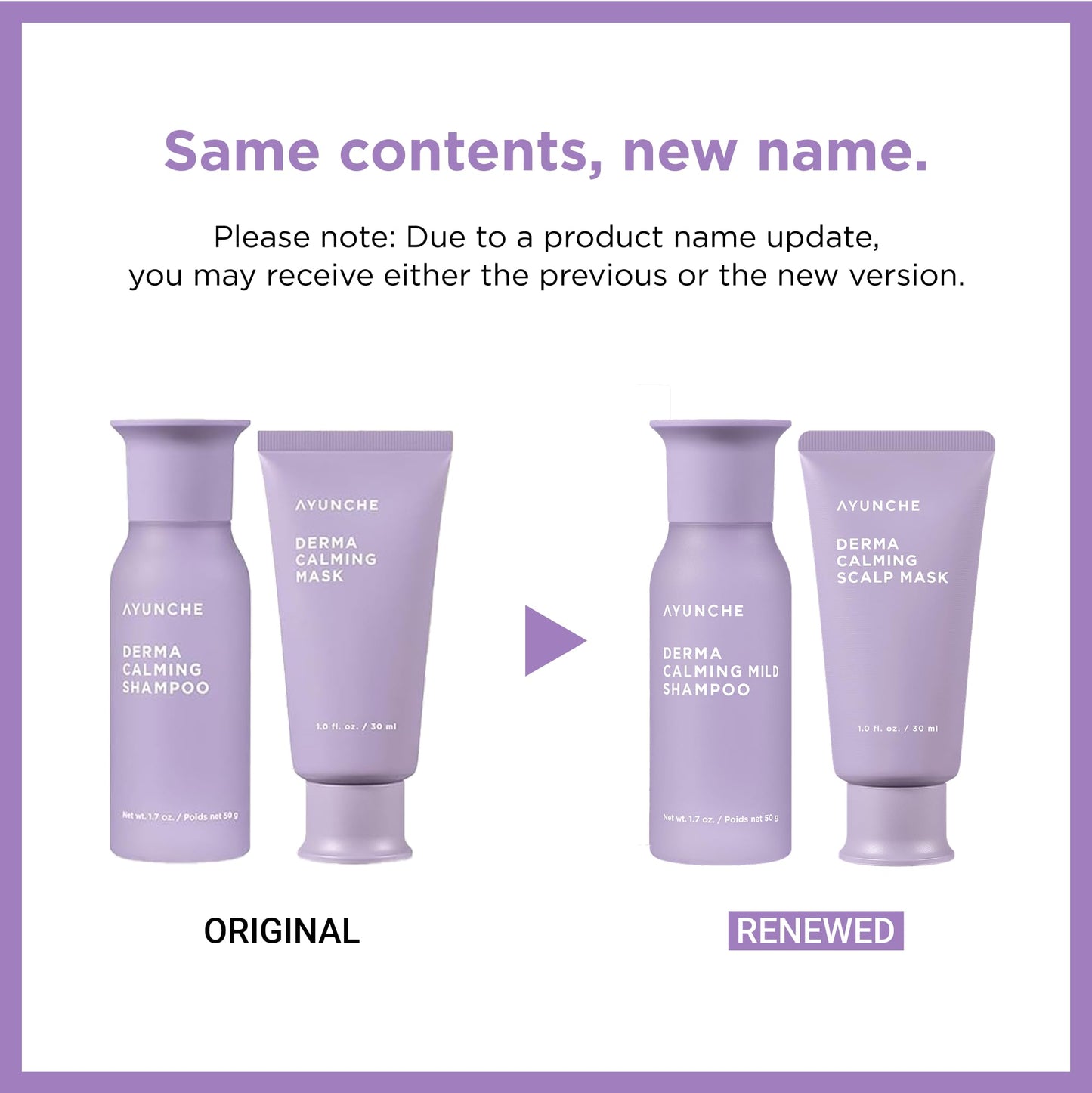 AYUNCHE Derma Calming Vegan Shampoo 1.76oz + Hair Mask 1oz Mini Kit [For Dry & Sensitive Scalp] | Gentle Hydrating Scalp Care | Strengthen Scalp Barrier | Korean Salon Brand