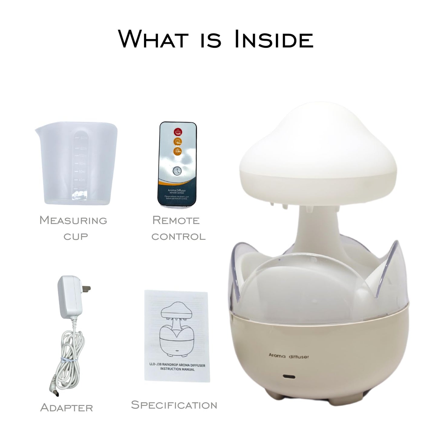 DEALFUN Raindrop Portable Humidifier,Cloud Essential Oil Diffuser,230ml Capacity,Remote Control,with Night Light and Waterless Auto Shut-Off,for Office Room Bedroom Livingroom