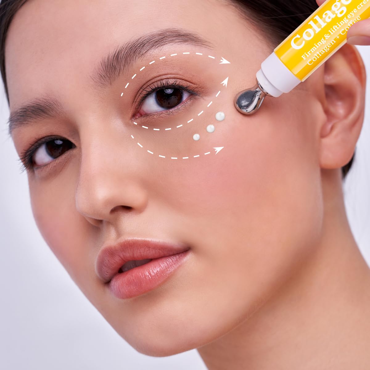 7DAYS Eye Cream with Collagen – Korean Skin Care Under Eye cream Treatment with Cooling Applicator, Anti Aging & Brightening Formula for Puffiness and Fine Lines – 0.6 fl. oz