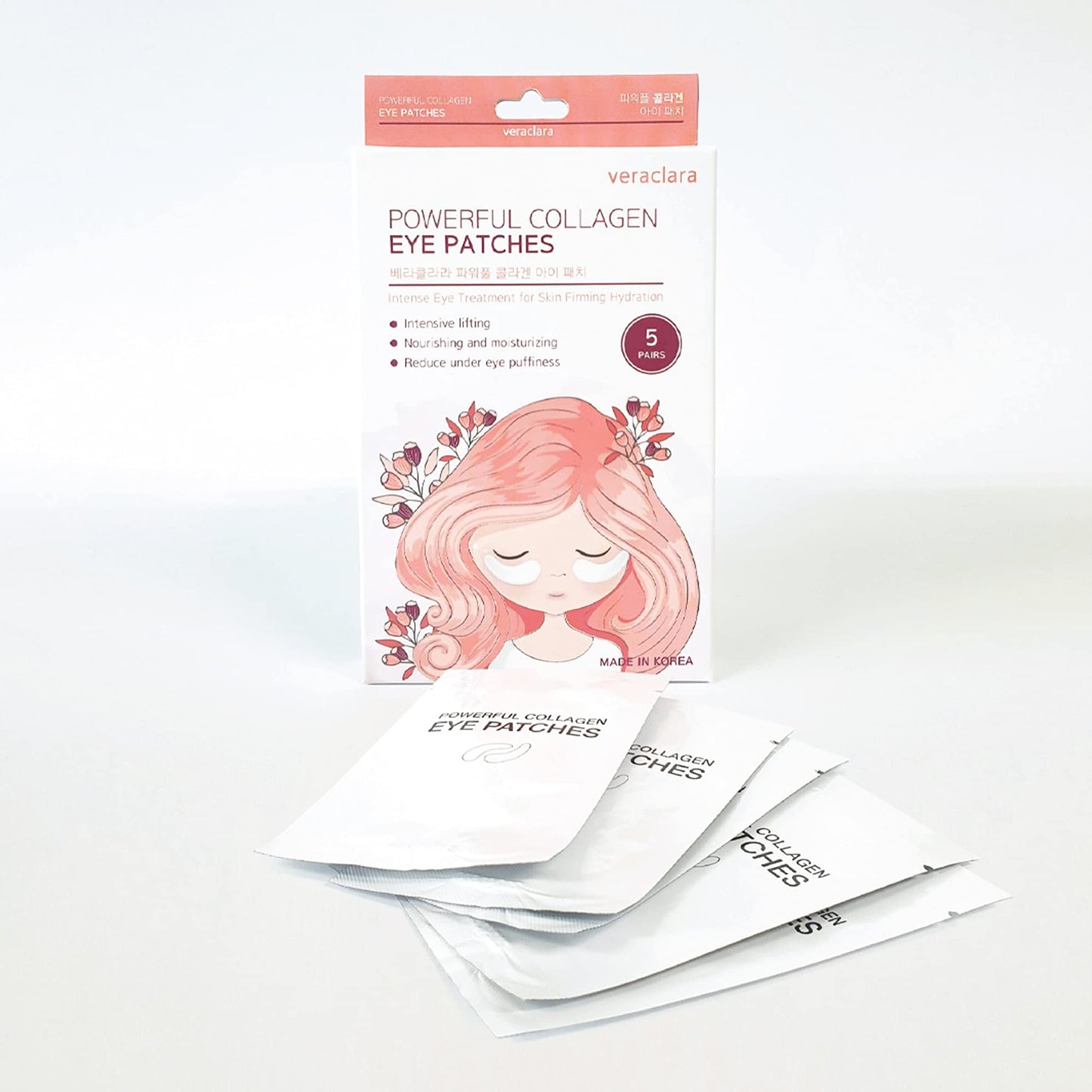 Veraclara Powerful Collagen Eye Patches - 5 Pairs - Puffy Eyes and Dark Circles Treatments | Reduce Wrinkles Undereye, Revitalize and Refresh Your Skin(1Pack)