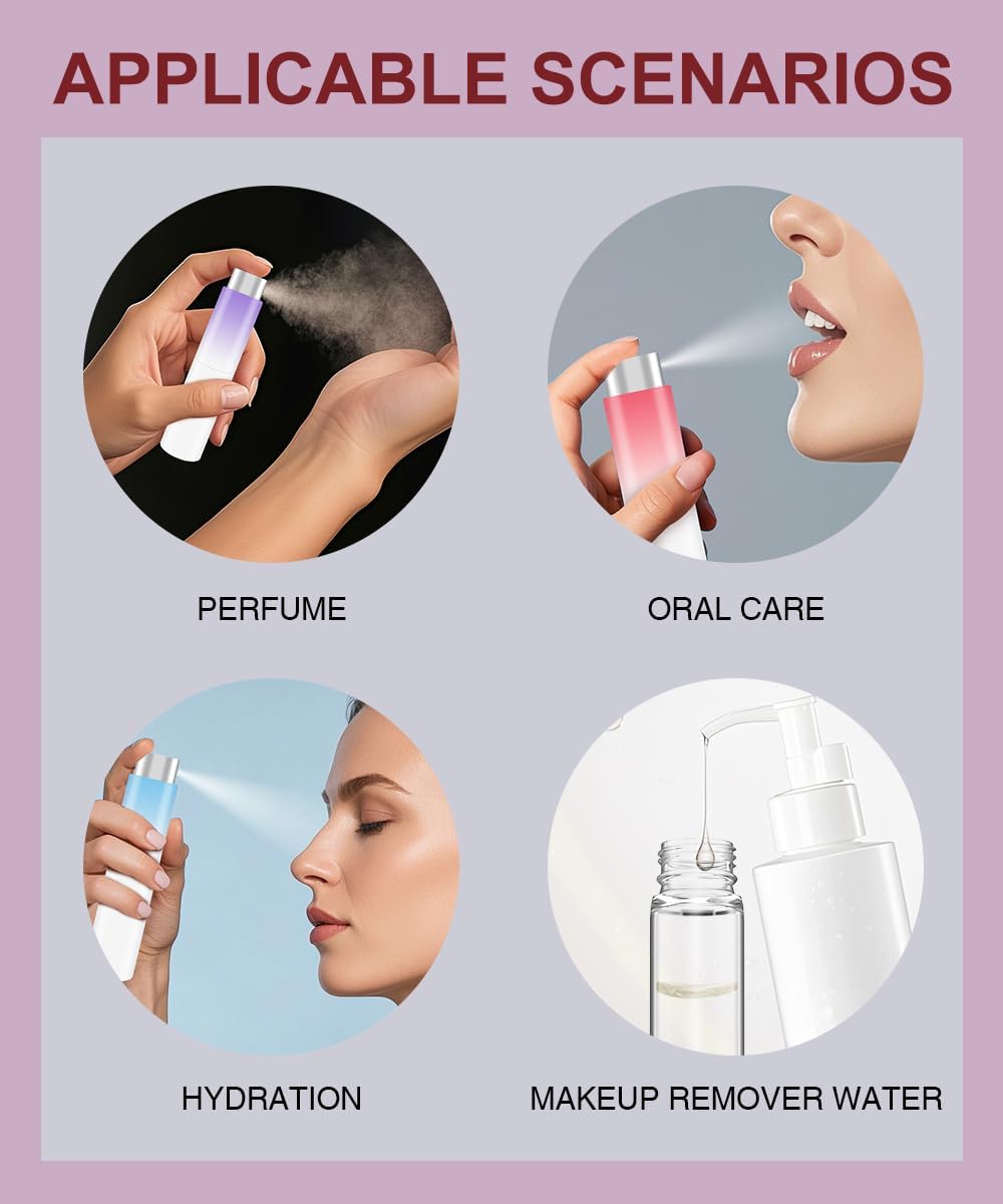 YOUXIU Travel Perfume Bottle Refillable,8ml Portable Mini Refillable Perfume Atomizer Refill Bottlerefill Small Perfume Spray Bottle Accessories For Women 4 Pack