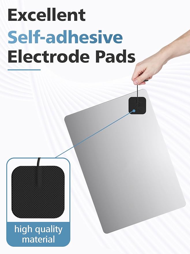 20Pack TENS Unit Electrode Pads with Reusable Self-Adhesive Performance, BHK-TENS Replacement Pads Compatible with TENS 7000/ TENS 3000/ AUVON/Neocarbon/TENKER, Eelectrodes Use 2mm Lead Wires