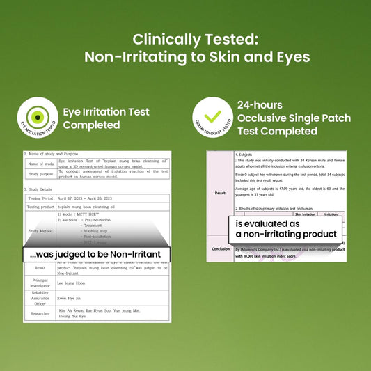 beplain Mung Bean Cleansing Oil(6.76fl.oz/200ml)| Fragrance-Free | Non-Comedogenic Tested| Makeup Blackhead Remover & Deep Pore Cleanser| Suitable for Sensitive Skin| Double Cleansing Korean Skincare