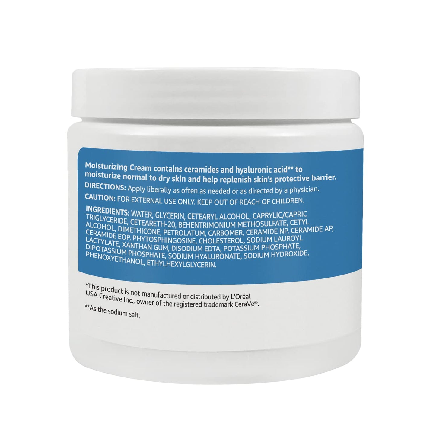 Amazon Basics Moisturizer Cream for Face, Dry Skin, Hydrating , 16 Ounces, 2-Pack