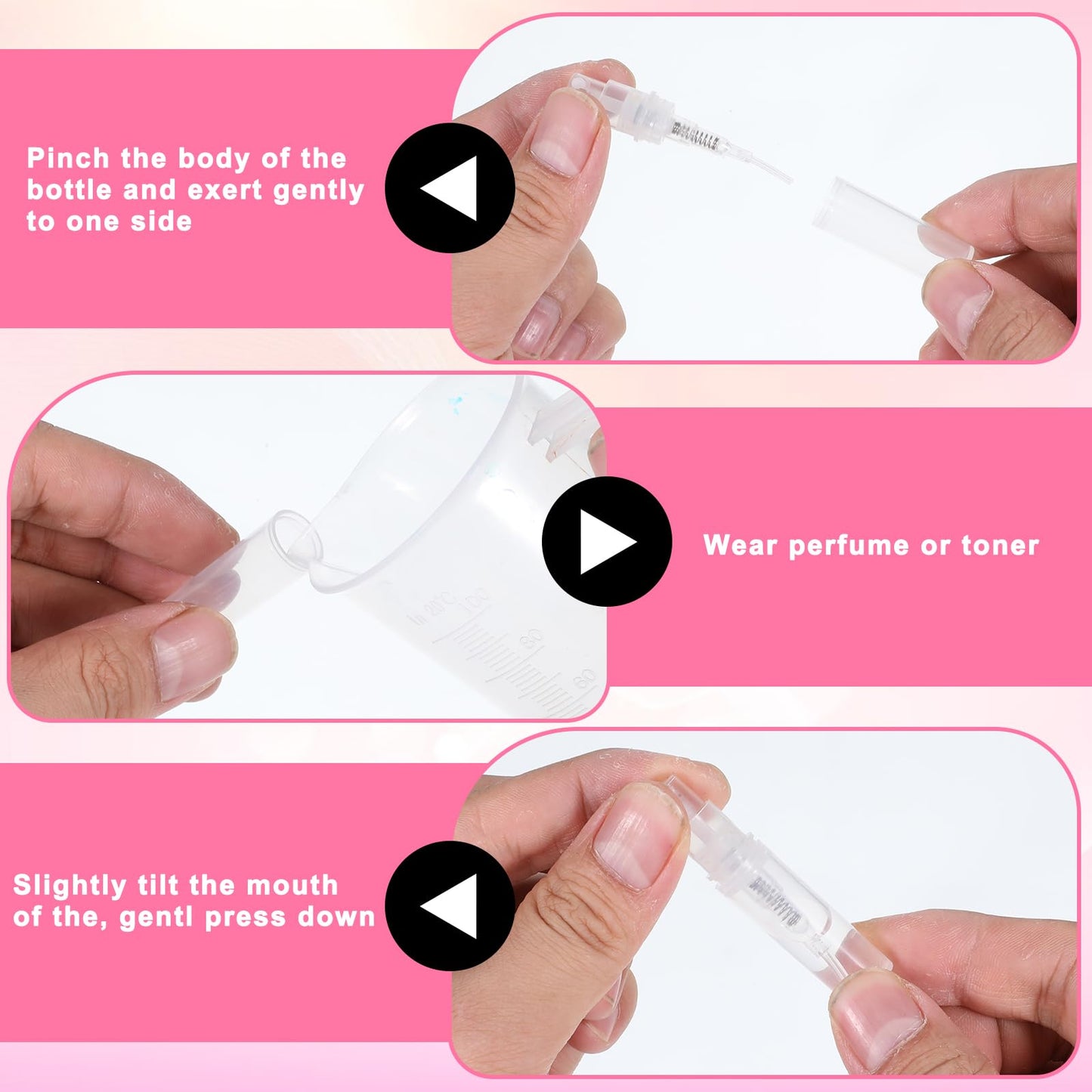 InnoHHustle Mini Perfume Sample Bottles, 10 Pcs 2 ml Mini Spray Bottles Plastic Travel Perfume Bottle Refillable Portable Travel Spray Bottle Clear Atomizer Sprayer, Fine Mist