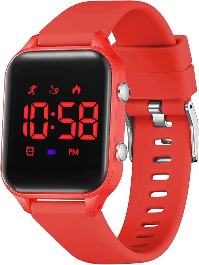 Kids Digital Watches for Boys Girls, Sports Watch with Fitness Tracker, Pedometer, Alarm Clocks, Stopwatch, No App Needed Waterproof Kids Watch, Gift for Teens Student Girls Boys Ages 5-14