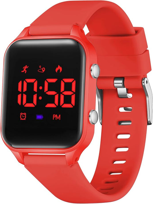Kids Digital Watches for Boys Girls, Sports Watch with Fitness Tracker, Pedometer, Alarm Clocks, Stopwatch, No App Needed Waterproof Kids Watch, Gift for Teens Student Girls Boys Ages 5-14