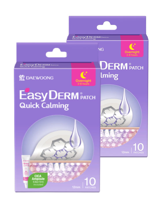 DWEasyDerm Quick Calming Magnesium Patches(20 patches) with Cica Ampoule - Intensive Care, Pimple patches, Hydrocolloid Band, Zits Spot care Overnight Home Care 2-8 hours, New boxs types