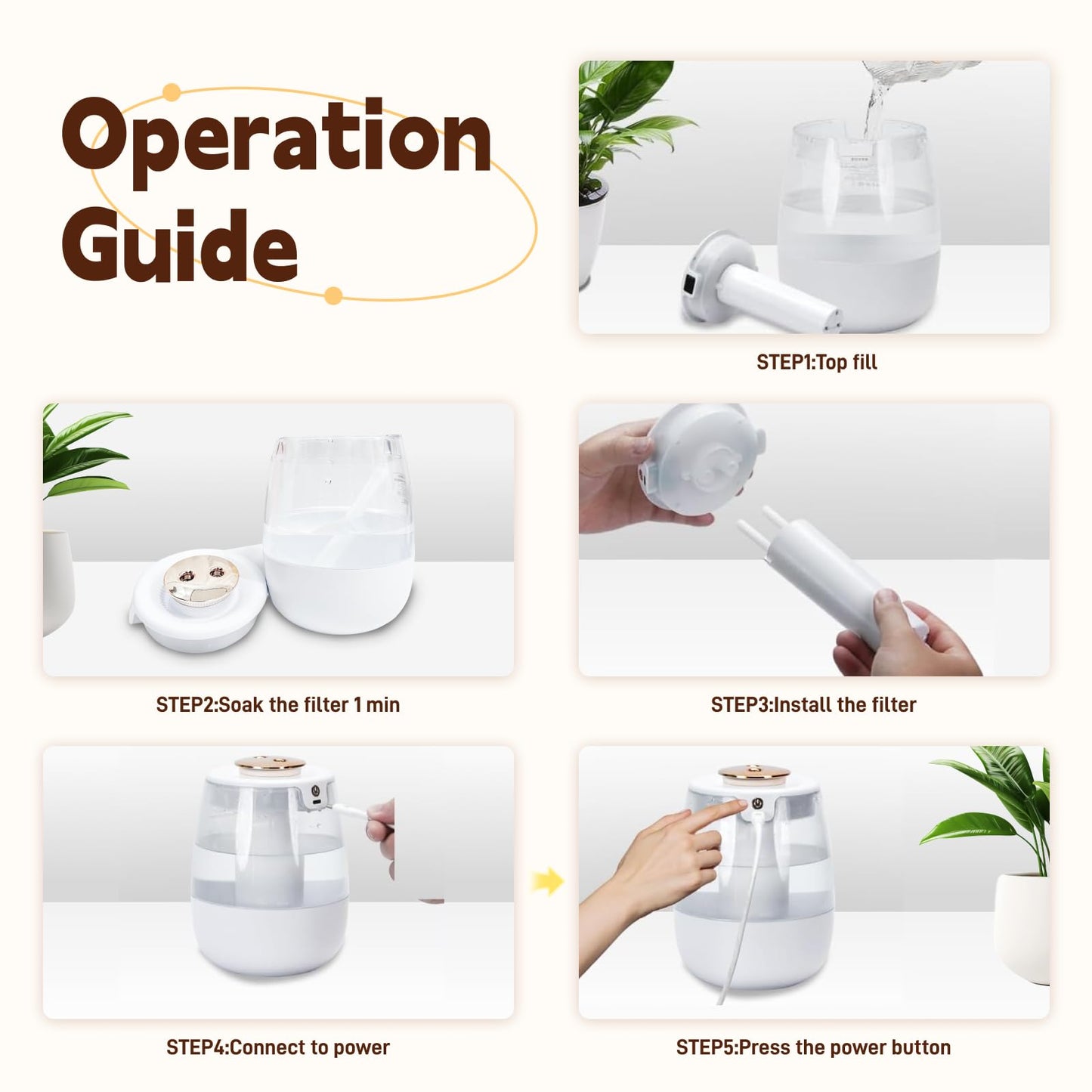 SwiftCool Double Spray Air Humidifier for Bedroom, 2L Quiet Cool Mist Humidifier for Plants Dorm Room Office Home Car Personal Humidificador with Digital Display 3 Mist Modes & Night Light