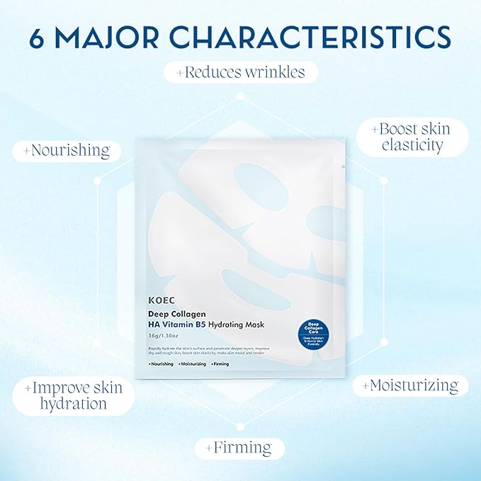 Collagen Face Mask, Bio-Collagen Deep Hydrating Overnight Mask with Hyaluronic Acid, Anti Wrinkle Lifting Mask for All Skin Types, Anti Aging Facial Mask,Pore-Minimizing,Firming&Elasticity
