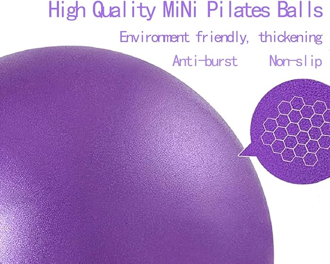 Mini Pilates Exercise Yoga Ball, Small Inflatable Exercise Yoga Ball,Core Training and Physical Therapy Equipment, with Pump