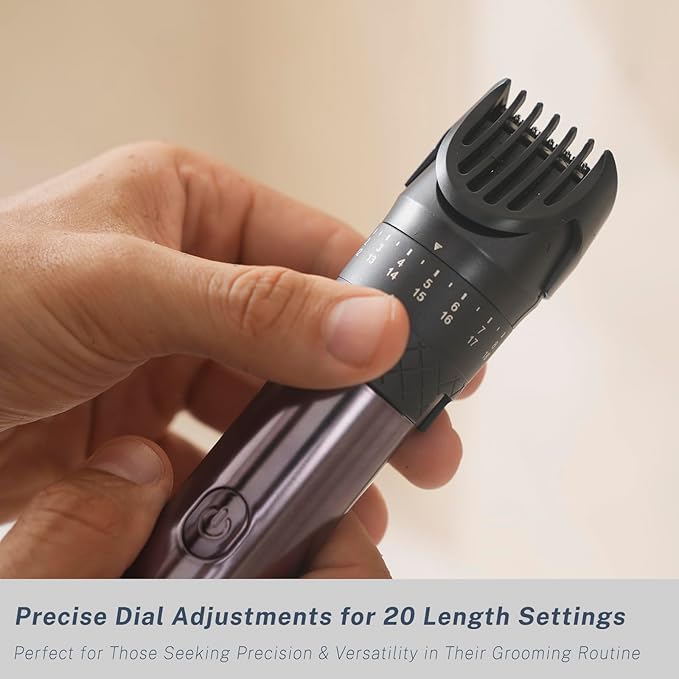 Beard Trimmer and Clippers Set for Men with Foil Shavers, Precision Dial Adjustable 20 Lengths, All-in-One Hair Trimmers for Face Head Nose Full Body, IPX7 Waterproof Wet/Dry, USB-C Rechargeable Dock