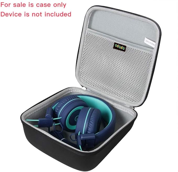 Adada Hard Travel Case for noot Products K11/Elecder i37/POWMEE M1/POWMEE M2/Mpow CH8/iRAG J01/noot Products K22/NIVAVA K8/noot Products K33/iClever/Sonitum Kids Headphones(Only Case) (Black)