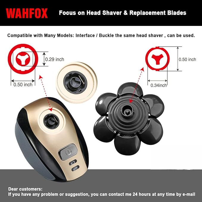 7 Blades Compatible with Wyklaus SHPAVVER shaver Head Shaver Replacement Heads 7 Heads for Many Main Brands Electric Shaver Razor Bald Men Head Shaver Blades