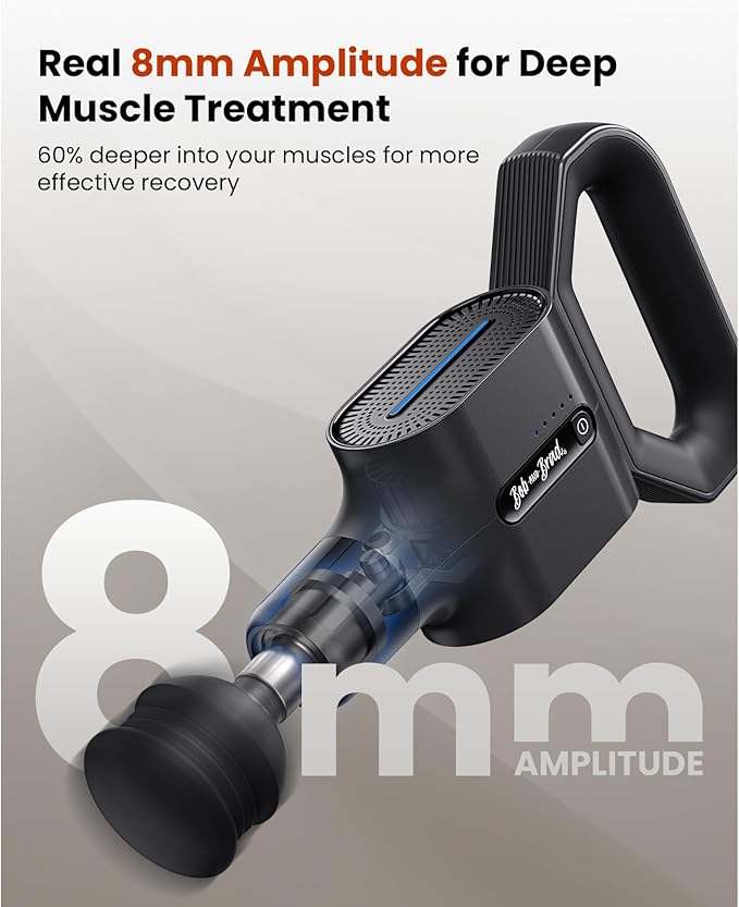 BOB AND BRAD 2-in-1 Massage Gun with Belt for Pain Relief, FSA Eligible/HSA Eligible, Dual-Purpose Percussion Back Massage Gun Deep Tissue Massager for Sore Muscle Relaxation, Therapists, Men, Women