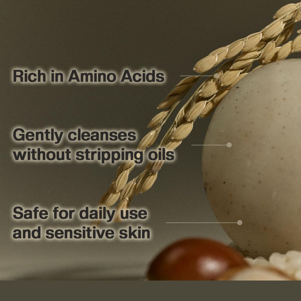 Healique rituels Bar Shampoo and Conditioner for Thin Hair (Massage Soap) (Organic Oils) 2.12oz - Rice (Small)