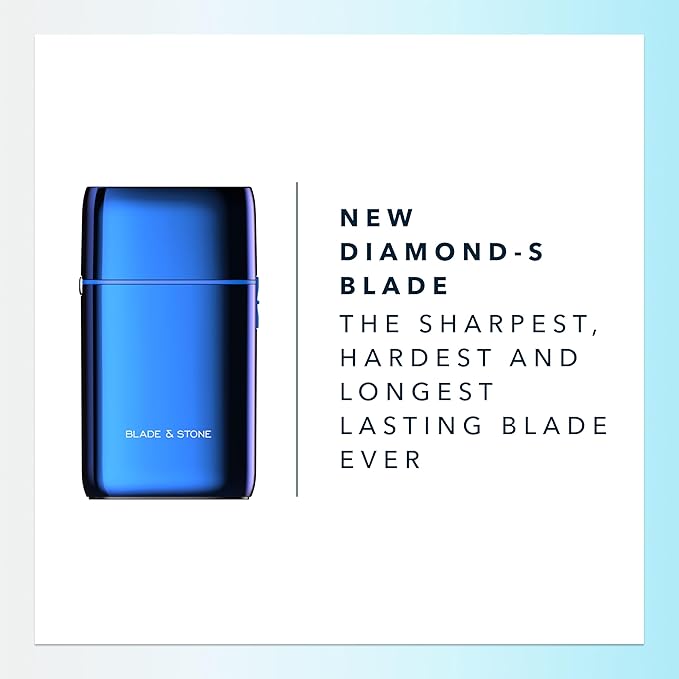 Blade & Stone™ PS501 Foil Shaver | Graphene-X™ Blade | Professional Foil Shaver for Men | 8000 RPM Durable Motor, All-Metal, Cordless Barber Shaver - Big Blue