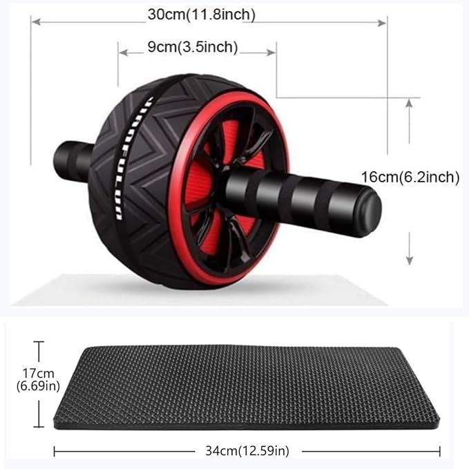 Ab Roller Wheel and Knee Mat, Abs Workout Equipment for Abdominal & Core Strength Training, Home Gym Fitness Exercise Wheels for Women Men, Abdominal Wheel