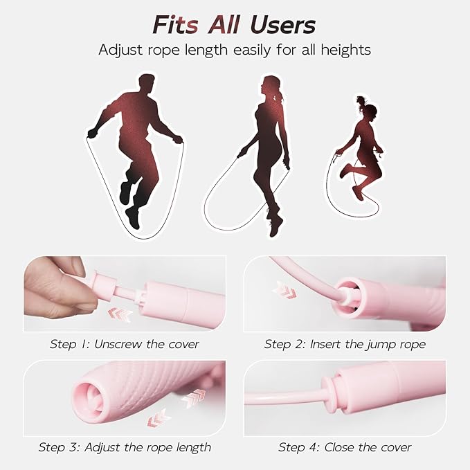 Jump Rope with silicone handle,Tangle-Free Jump Rope with Dual Bearing System,Ultra-Smooth for Fitness & Training