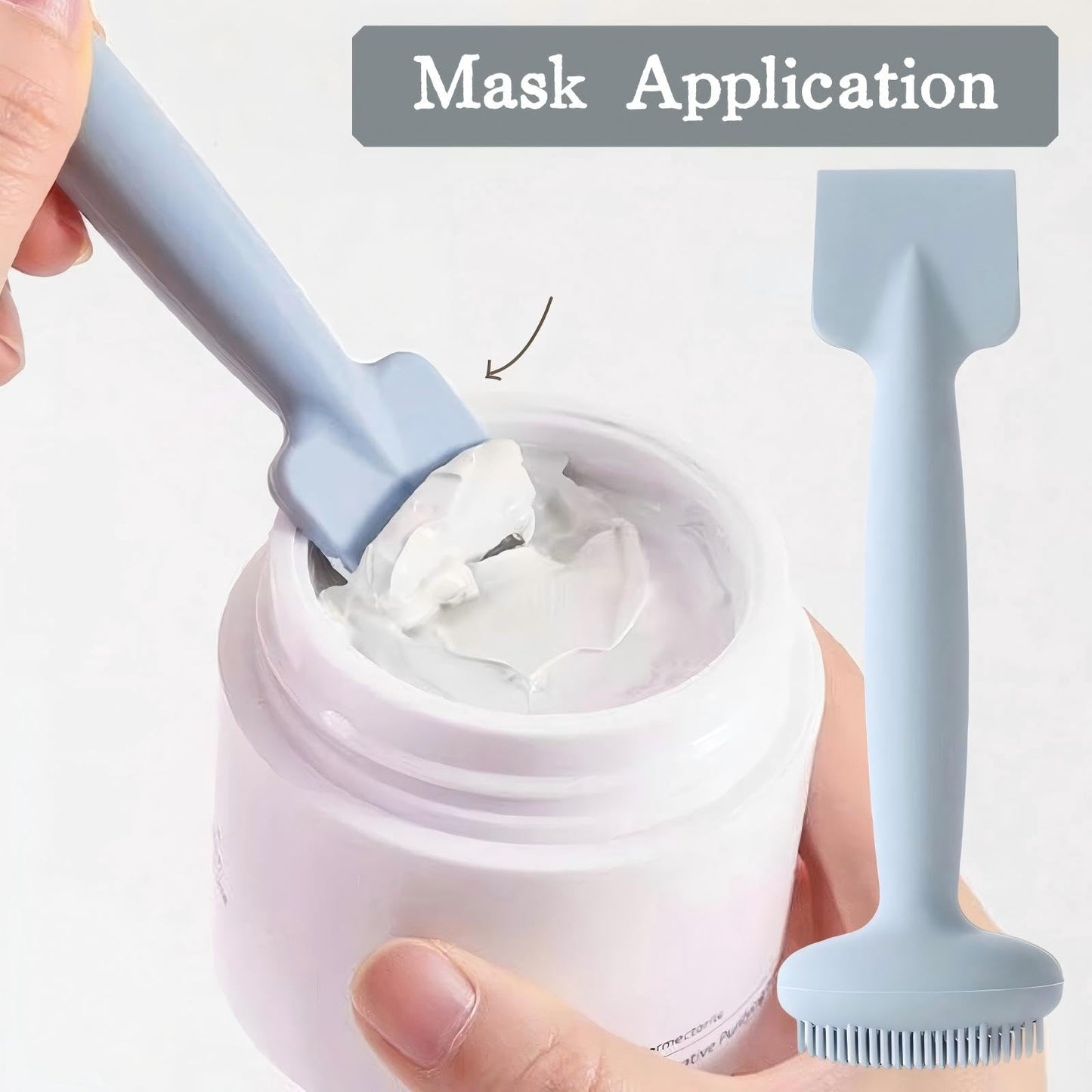 KINTEGOOD 2-in-1 Silicone Face Cleansing Brush, Double-Ended Facial Scrubber for Cleansing Exfoliating, Massage, Blackhead Removal, Mask Application