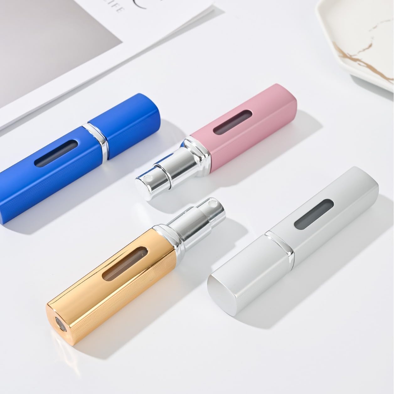 sangzisally 8ML Mini Refillable Perfume, Portable Atomizer Bottle Refillable Perfume Spray, Atomizer Perfume Spray Bottle for Travel,Refill Pump Case for Traveling and Outgoing