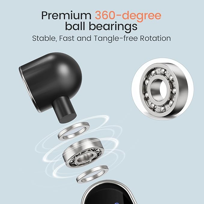 2 in 1 Smart Jump Rope with Digital Counter - Adjustable Cordless Skipping Rope for Weight Loss, Home Workout & Boxing Training 3 Modes (Speed/Calorie/Time) Gift for Women Men Kids (Black)