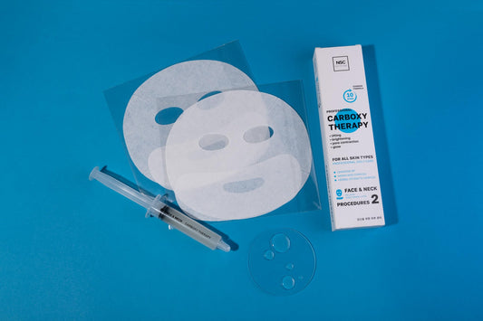 Name Skin Care Korean Carboxy CO2 Therapy Face & Neck Mask Set of 2 - Hydrating Oxygen Carboxytherapy Skincare Sheet Masks - Moisturizing Anti Aging Pore Tightening Brightening Facial Treatment Gel