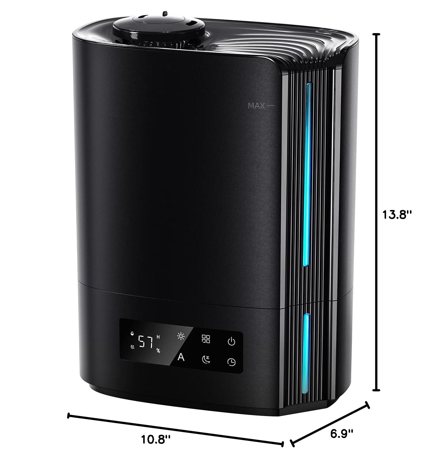 BREEZOME 6L Humidifiers for Bedroom Large Room & Essential Oil Diffuser, Ultrasonic Top Fill Cool Mist Humidifiers for Baby, Plants, Nursery Last up to 60 Hours, Smart Humidistat Control, Quiet, Black