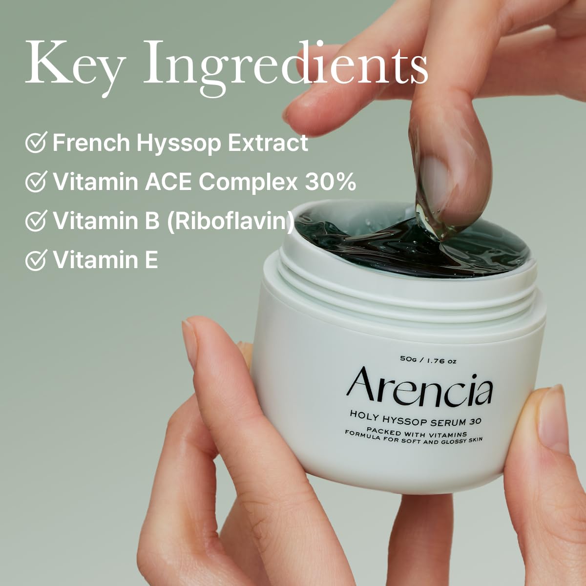 Arencia Glow Hyssop Overnight Face Mask Serum - hydrating & Anti-Aging Serum for younger looking Korean Glass Skin, 30% Vitamin A, C, E, 10% Niacinamide, Peptide