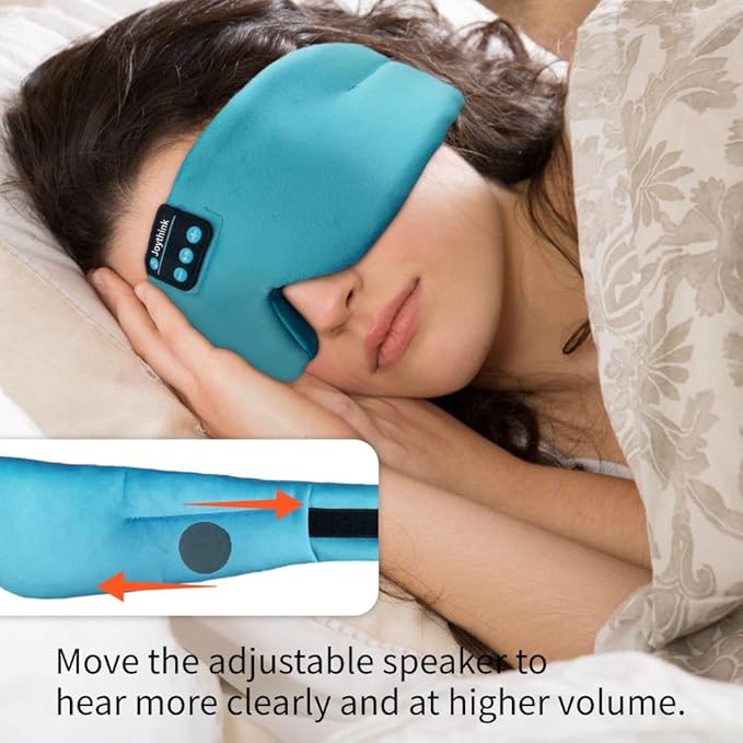 Joythink Sleep Headphones Bluetooth Sleep Mask Silk Kids Children Wireless Headband Headphones for Sleeping Travel Adjustable Sleeping Eye Mask with Thin Speaker