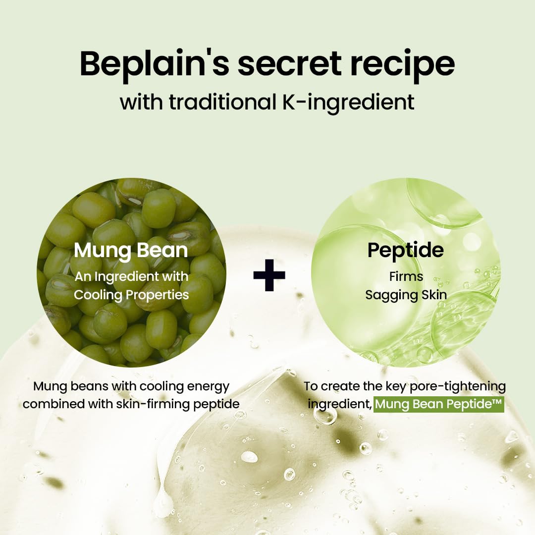 beplain Mung Bean Peptide Pore Soothing Cream (2.02fl.oz/60ml) | Fragrance-Free | Facial Cream for Pore Soothing, Pore Hydrating | Suitable for Sensitive Skin | Korean Skincare