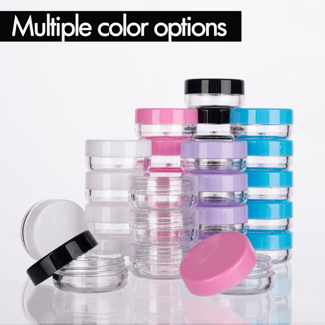 5 Gram Sample Containers With Lids, 200 Count 5ML Clear Jars, Empty Lip Balm Containers, Small Makeup Travel Jars for Glitter, Lotion, Cream, Beads, With Labels, Mini Spatulas