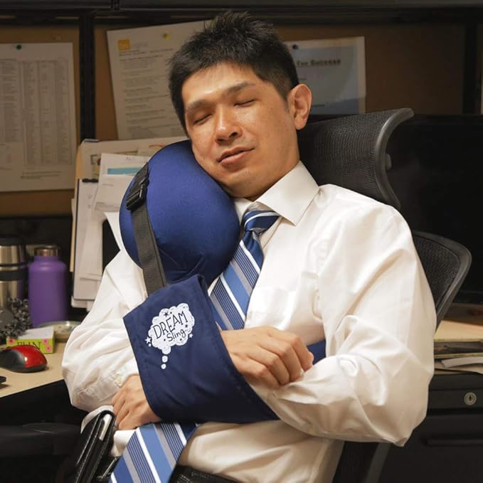 Travel Pillow - First Neck Pillow with an Arm-Sling! Supports The Head, Body, and Arms, Providing The Leaning Support. Perfect for Sleeping Upright (Black)