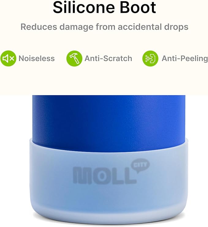 22 oz Water Bottle-Stainless Steel Vacuum Insulated Sports Water Bottle with Leak Proof Spout Lid-Reusable Metal Wide Mouth Water Flask for Travel(Navy)