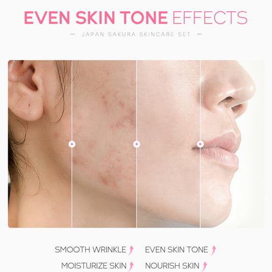 6 Pcs Skin Care Sets JAPAN SAKURA Women Beauty Gift Sets Sakura Skin Care Kit with Cleanser, Toner, Serum, Eye Cream, Lotion, Essence Cream Travel Kit for Women Teen Girls