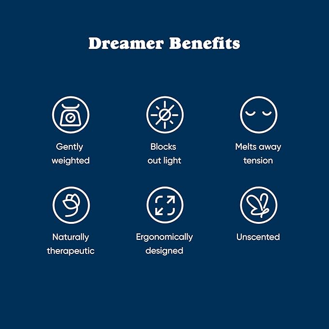 Bearaby Asteroid Grey Sleep Mask 23” x 4” Weighted Eye Mask for Sleeping 0.75 lbs 100% Light Blocking Mask for Travel and Rest Silky Soft Fabric for Deep Gentle Sleep