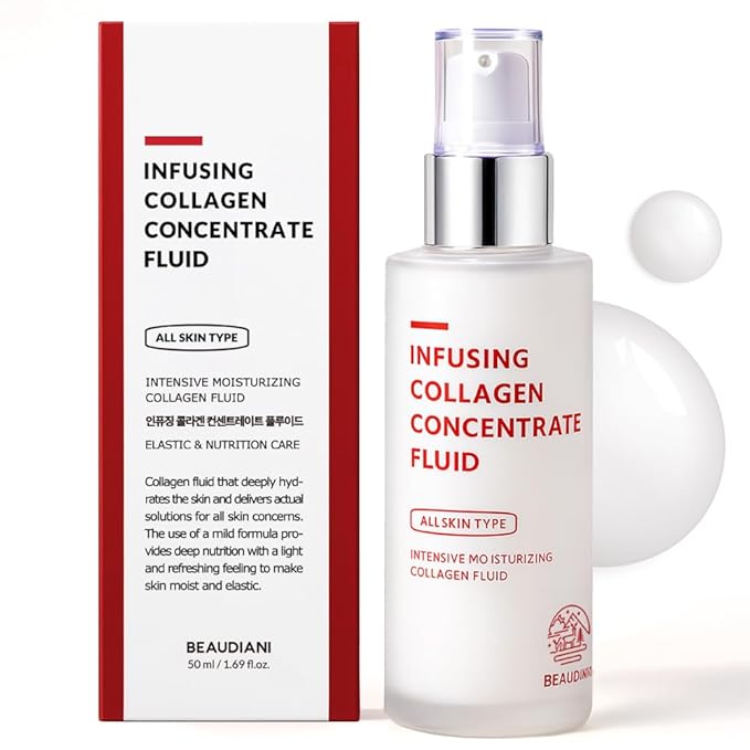 BEAUDIANI Infusing collagen concentrate fluid (1.69 fl. oz), firming lotion, collagen intensive care, anti-wrinkle, daily skincare, skin tightening, face moisturizer, nourishing, hydrating
