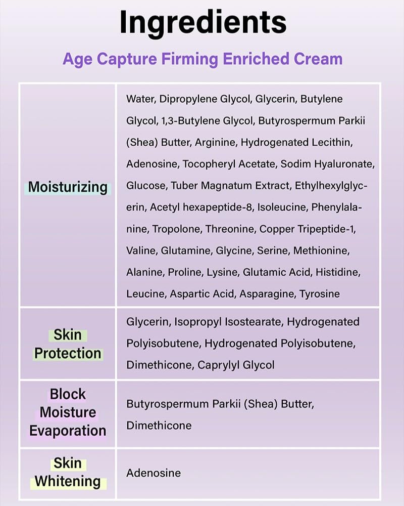 I'M SORRY FOR MY SKIN Age Capture Facial Cream, Korean Skin Care Moisturizer for Face and Neck with Hyaluronic Acid, Anti-Aging, Wrinkle Gel-Cream for Women (White - Firming Enriched Cream, 1.76 oz)